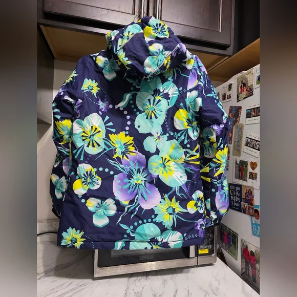 Kamik Kids Puffer Jacket - Navy and Floral - Picture 9 of 14